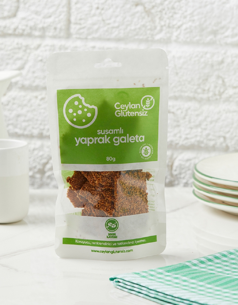 Ceylan Glütensiz Susamlı Yaprak Galeta 80gr.